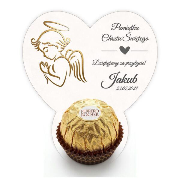 Podziękowanie dla gości Ferrero na chrzest -