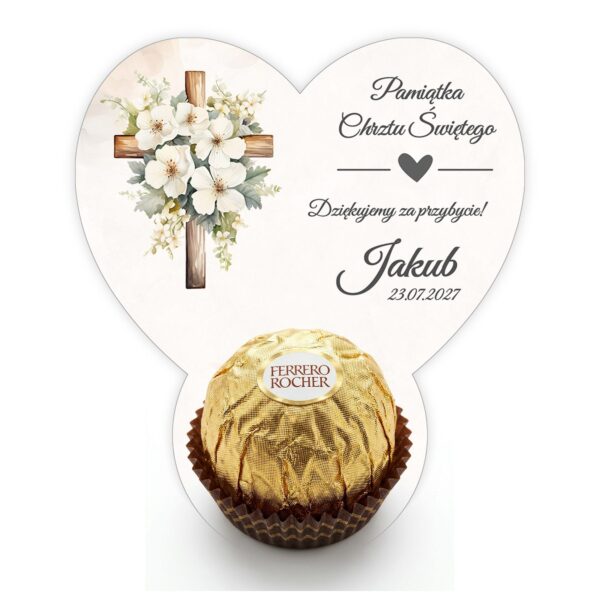 Podziękowanie dla gości Ferrero na chrzest -