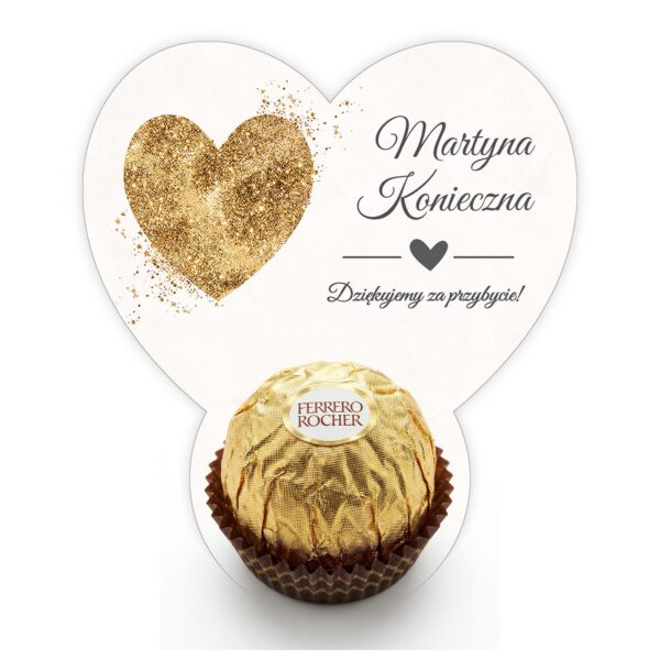 Podziękowanie dla gości Ferrero z winietką na chrzest -
