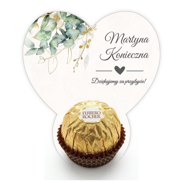 Podziękowanie dla gości Ferrero z winietką na chrzest -
