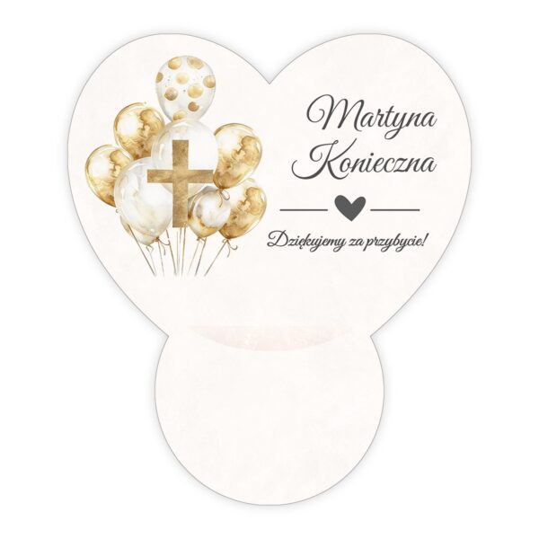 Podziękowanie dla gości Ferrero z winietką na chrzest -