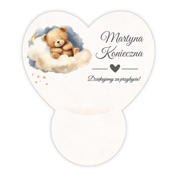 Podziękowanie dla gości Ferrero z winietką na chrzest -