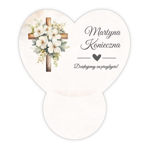 Podziękowanie dla gości Ferrero z winietką na chrzest -