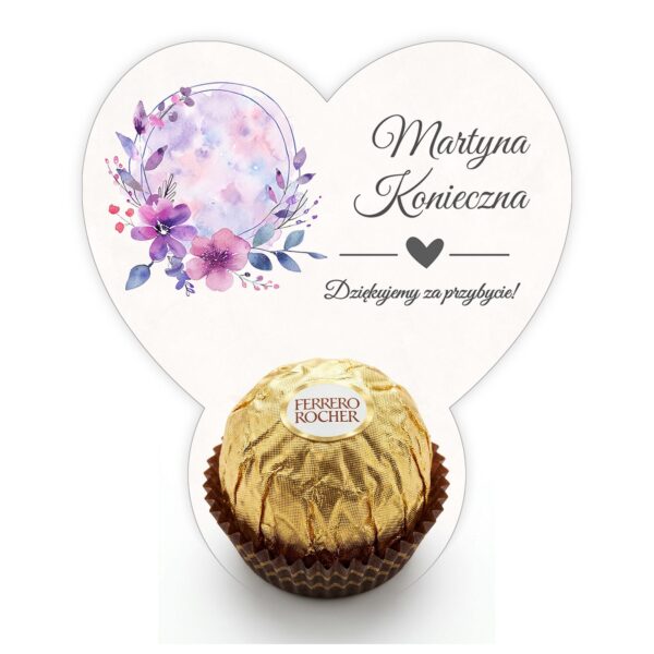 Podziękowanie dla gości Ferrero z winietką na chrzest -