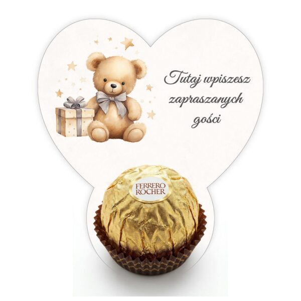 Podziękowanie dla gości Ferrero do uzupełnienia na chrzest -