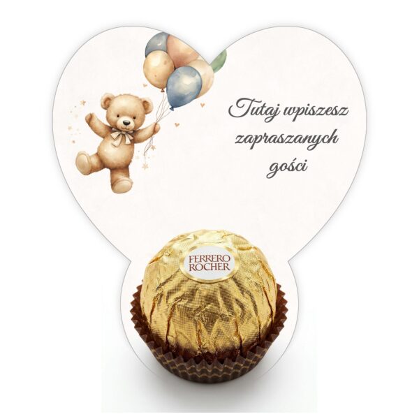 Podziękowanie dla gości Ferrero do uzupełnienia na chrzest -