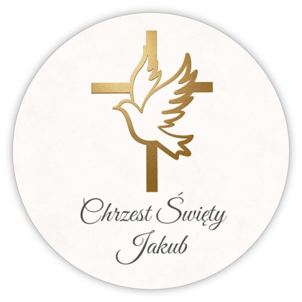 Naklejki okrągłe na chrzest -