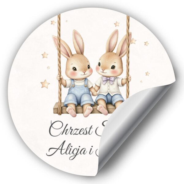 Naklejki okrągłe na chrzest -