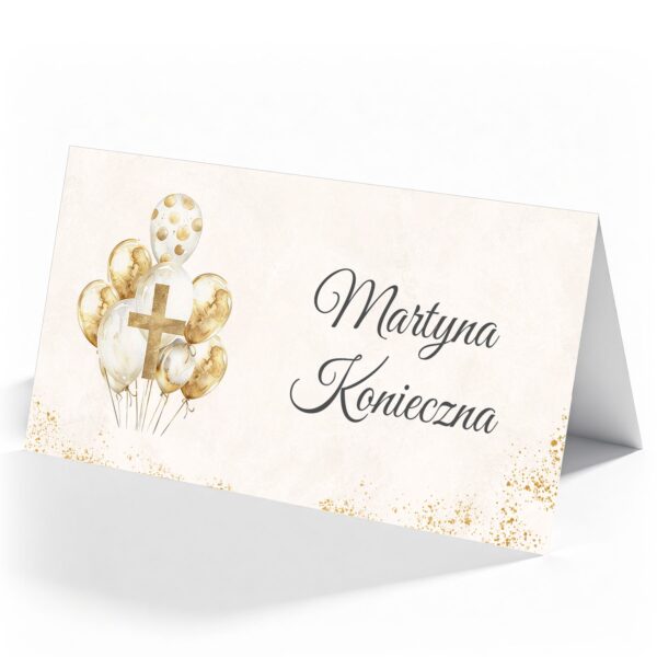 Winietki z danymi gości na chrzest -
