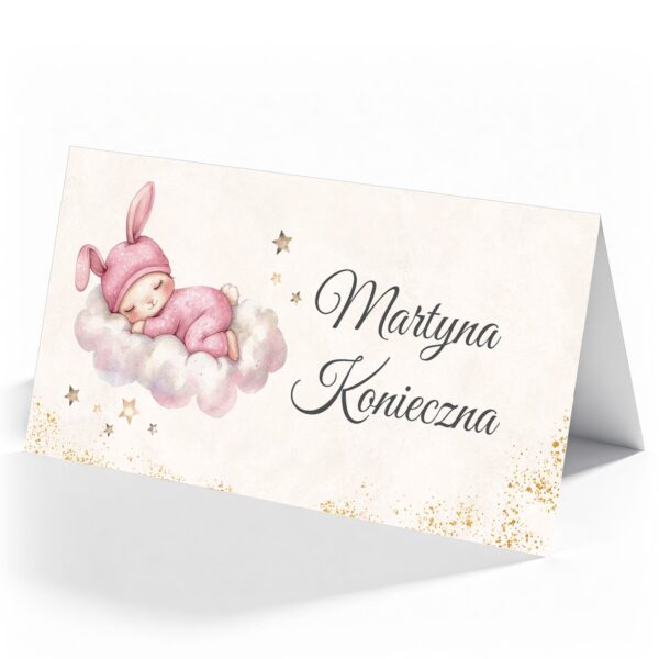 Winietki z danymi gości na chrzest -