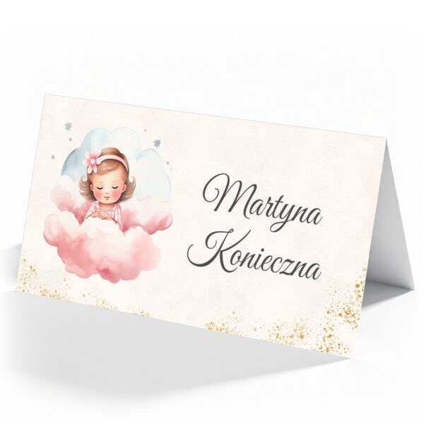 Winietki z danymi gości na chrzest -