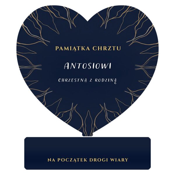 Serce pamiątkowe na chrzest -