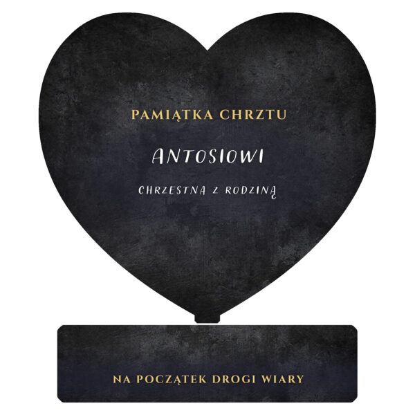 Serce pamiątkowe na chrzest -