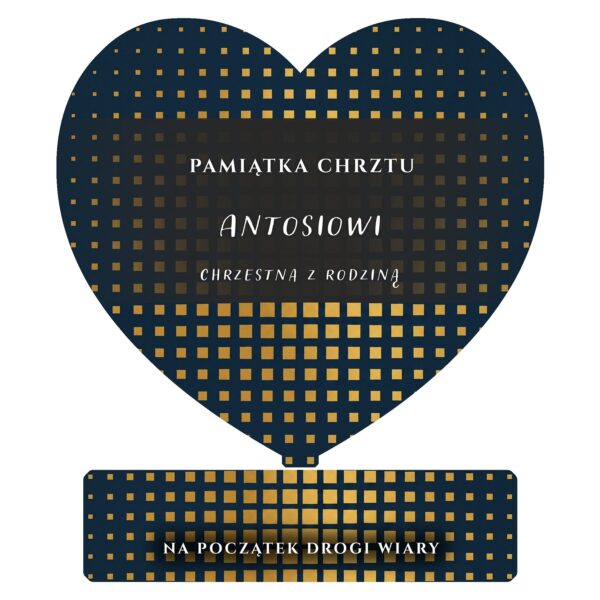 Serce pamiątkowe na chrzest -