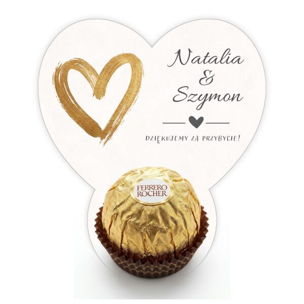 Podziękowanie dla gości Ferrero na ślub -