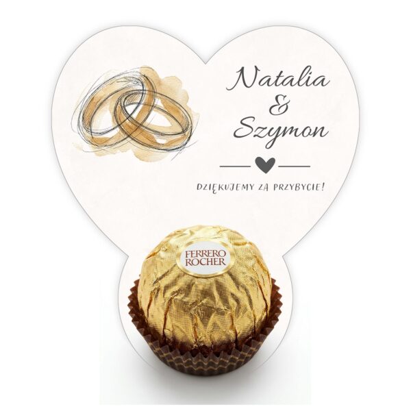 Podziękowanie dla gości Ferrero na ślub -