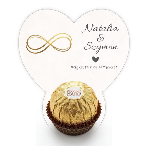 Podziękowanie dla gości Ferrero na ślub -
