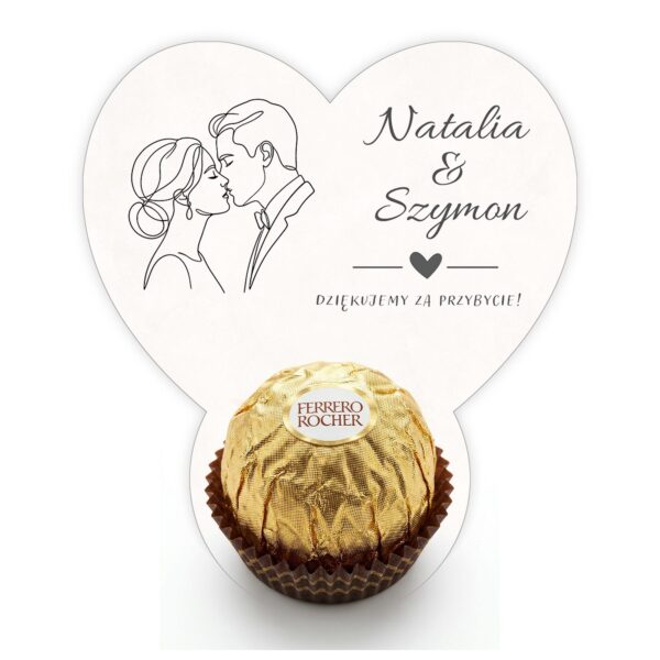Podziękowanie dla gości Ferrero na ślub -