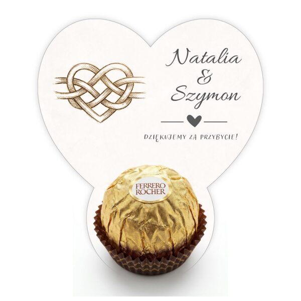 Podziękowanie dla gości Ferrero na ślub -