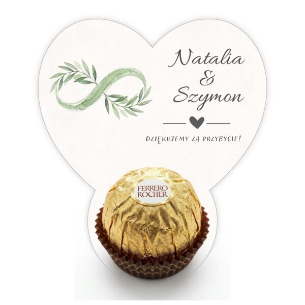 Podziękowanie dla gości Ferrero na ślub -