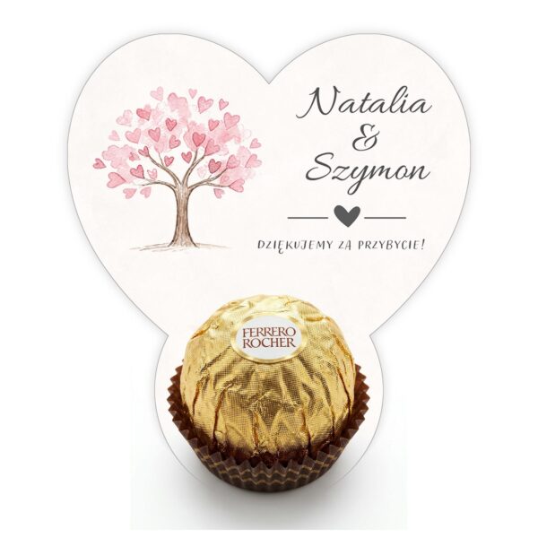 Podziękowanie dla gości Ferrero na ślub -
