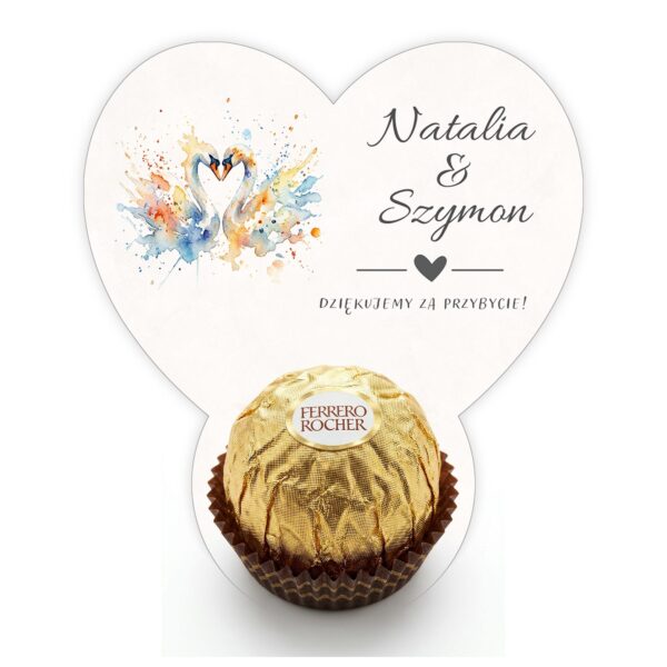 Podziękowanie dla gości Ferrero na ślub -