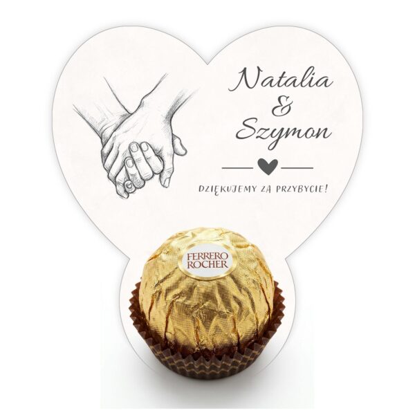 Podziękowanie dla gości Ferrero na ślub -