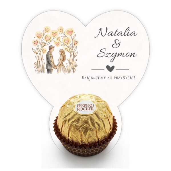 Podziękowanie dla gości Ferrero na ślub -