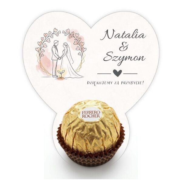 Podziękowanie dla gości Ferrero na ślub -
