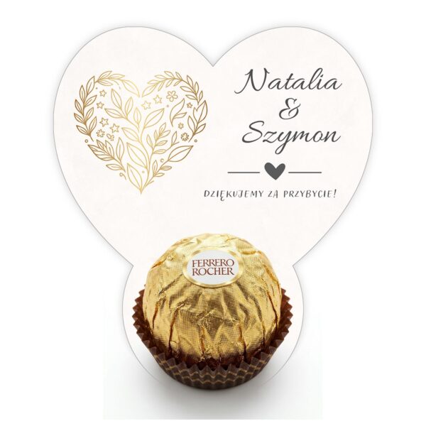 Podziękowanie dla gości Ferrero na ślub -
