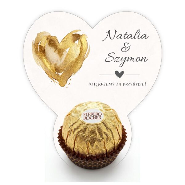 Podziękowanie dla gości Ferrero na ślub -