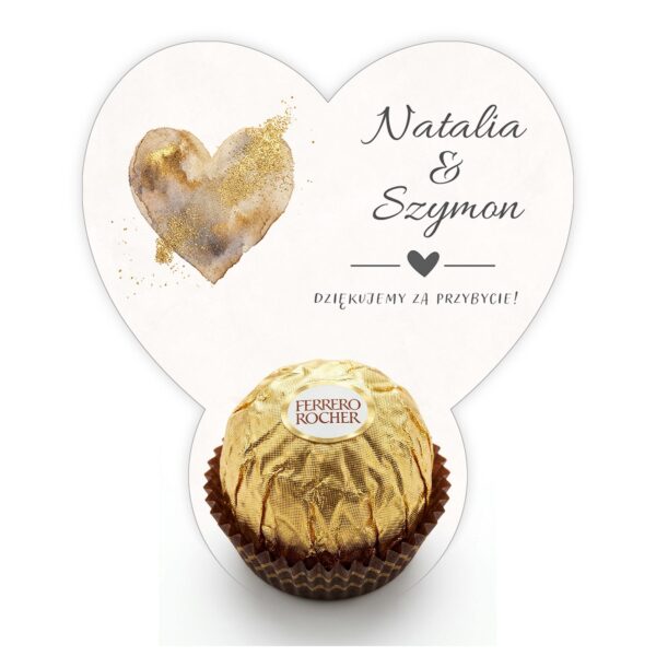 Podziękowanie dla gości Ferrero na ślub -