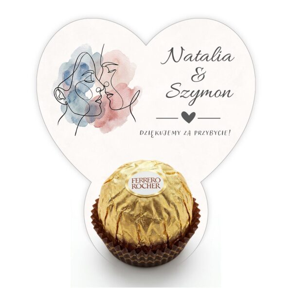 Podziękowanie dla gości Ferrero na ślub -