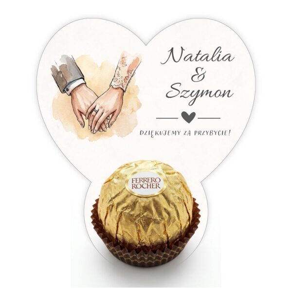 Podziękowanie dla gości Ferrero na ślub -