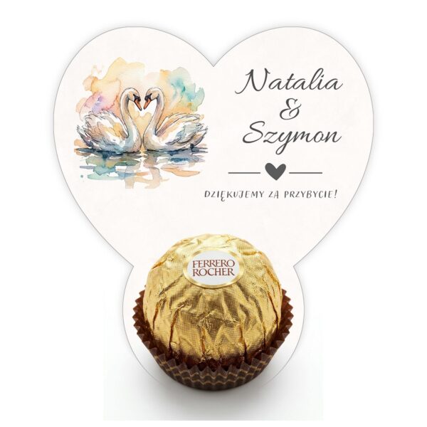Podziękowanie dla gości Ferrero na ślub -