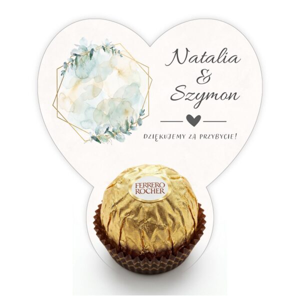 Podziękowanie dla gości Ferrero na ślub -