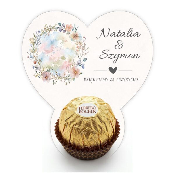 Podziękowanie dla gości Ferrero na ślub -
