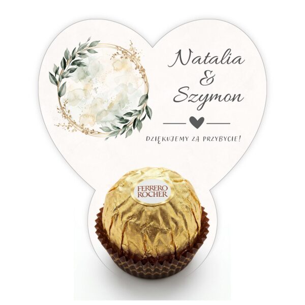 Podziękowanie dla gości Ferrero na ślub -