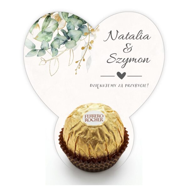 Podziękowanie dla gości Ferrero na ślub -