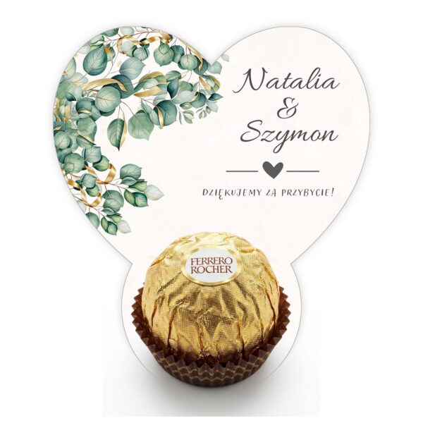Podziękowanie dla gości Ferrero na ślub -