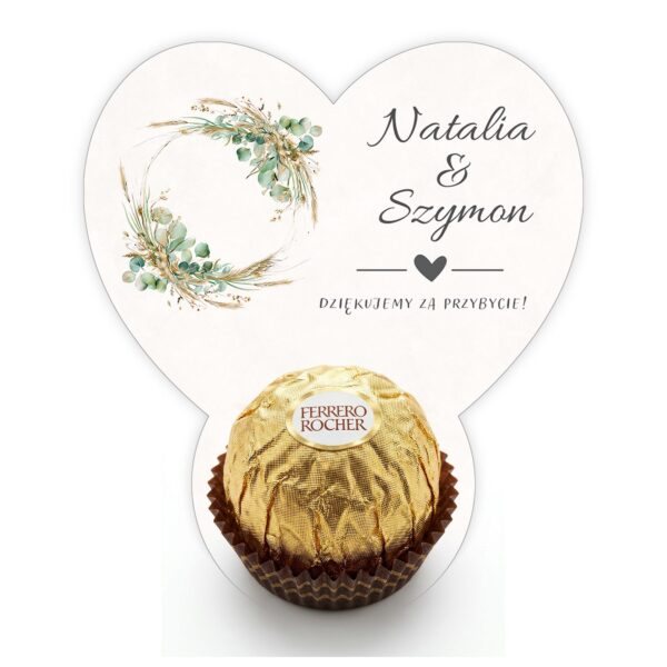 Podziękowanie dla gości Ferrero na ślub -