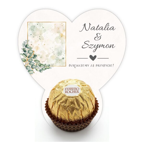 Podziękowanie dla gości Ferrero na ślub -
