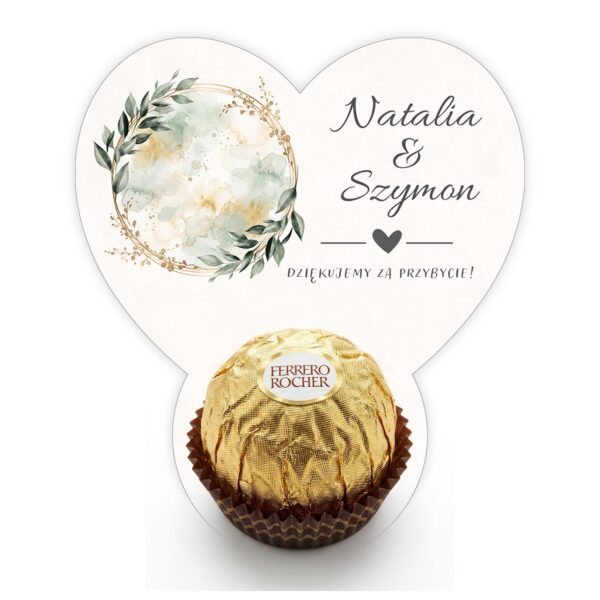 Podziękowanie dla gości Ferrero na ślub -