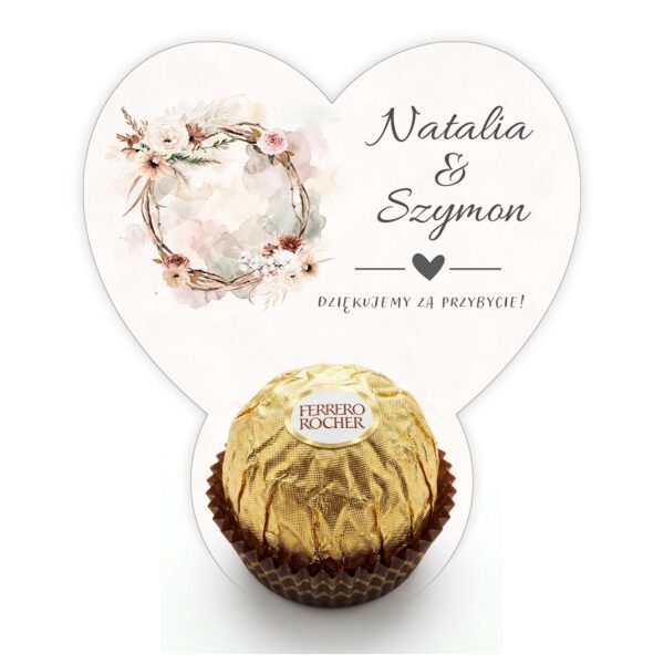 Podziękowanie dla gości Ferrero na ślub -
