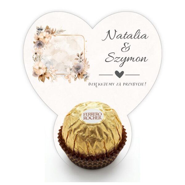 Podziękowanie dla gości Ferrero na ślub -