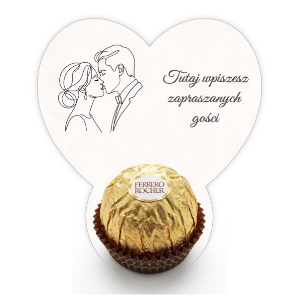 Podziękowanie dla gości Ferrero do uzupełnienia na ślub -