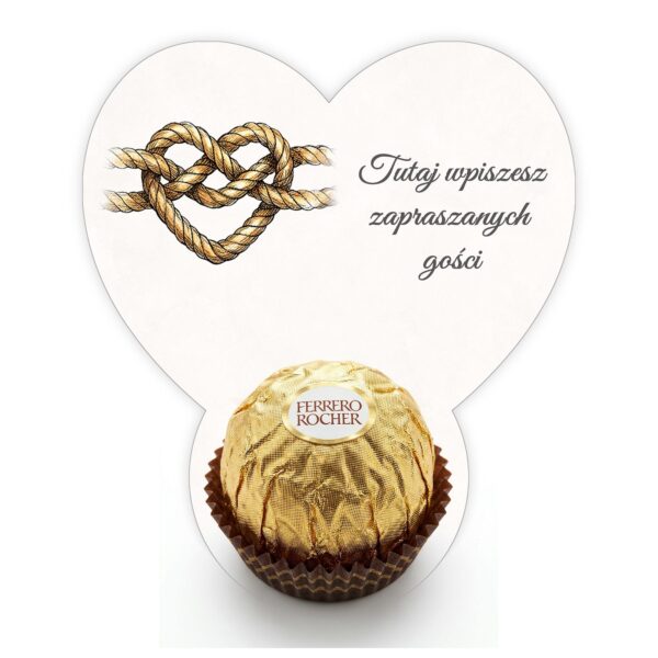Podziękowanie dla gości Ferrero do uzupełnienia na ślub -