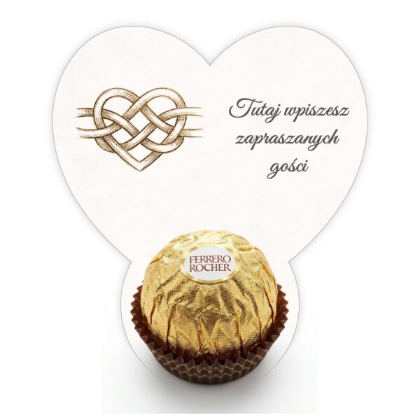 Podziękowanie dla gości Ferrero do uzupełnienia na ślub -