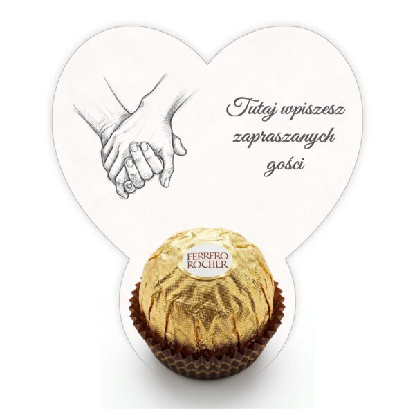 Podziękowanie dla gości Ferrero do uzupełnienia na ślub -