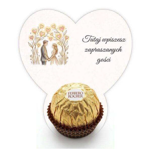 Podziękowanie dla gości Ferrero do uzupełnienia na ślub -
